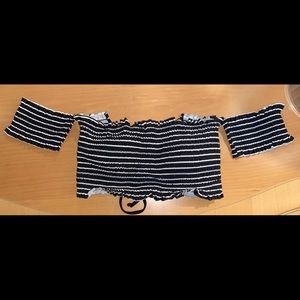 Black and white cute bathing suit top